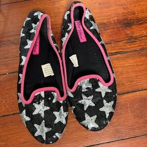 Betsey Johnson sequin star loafers